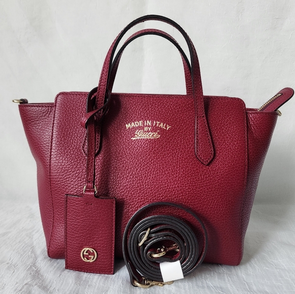 Auth NEW Gucci GG Swing Calfskin Leather Bag - Picture 1 of 12